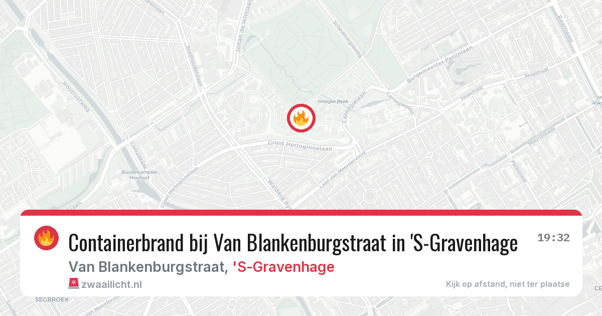 Containerbrand bij Van Blankenburgstraat in 'S-Gravenhage — 27 jul 2026