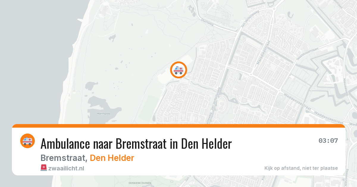 Ambulance naar Bremstraat in Den Helder — 1 aug 2026