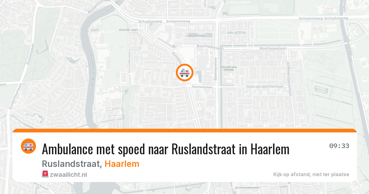 Ambulance met spoed naar Ruslandstraat in Haarlem — 16 apr 2026