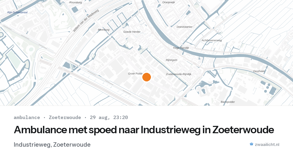 Ambulance met spoed naar Industrieweg in Zoeterwoude — 29 aug 2026