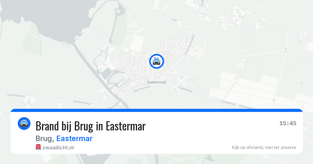 Brand bij Brug in Eastermar — 26 jun 2026