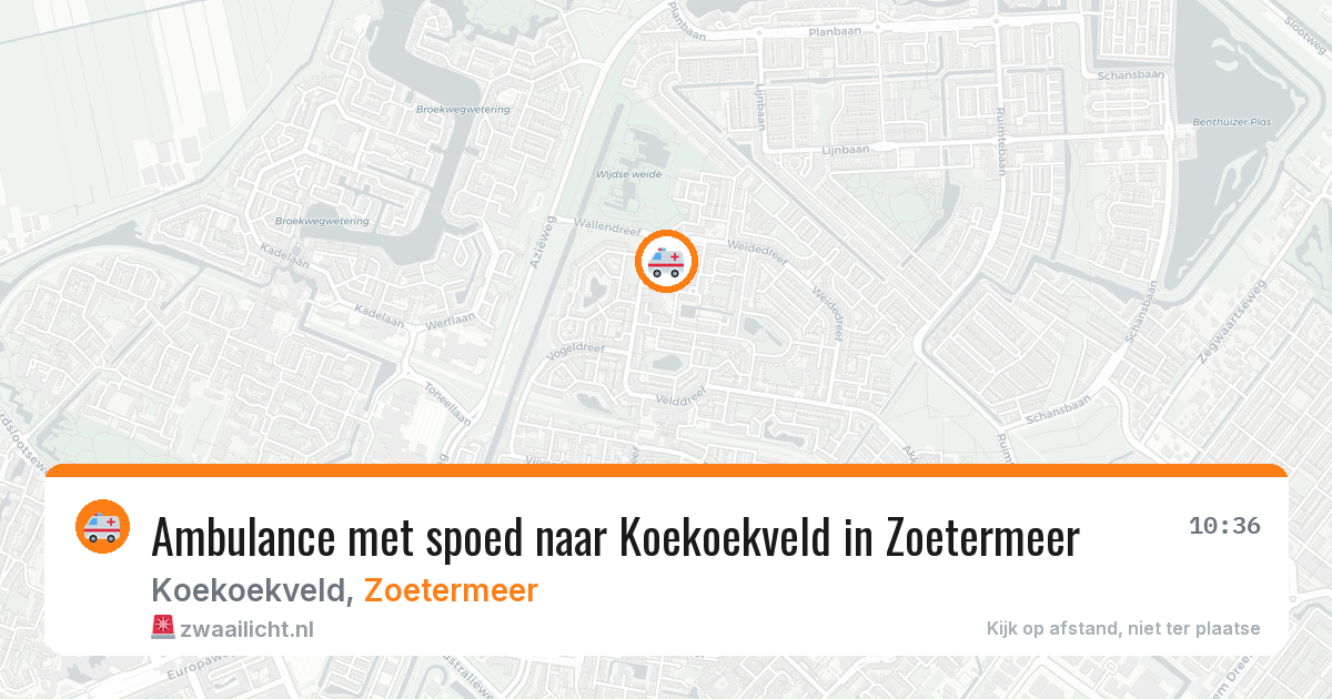 Ambulance met spoed naar Koekoekveld in Zoetermeer — 13 jul 2026