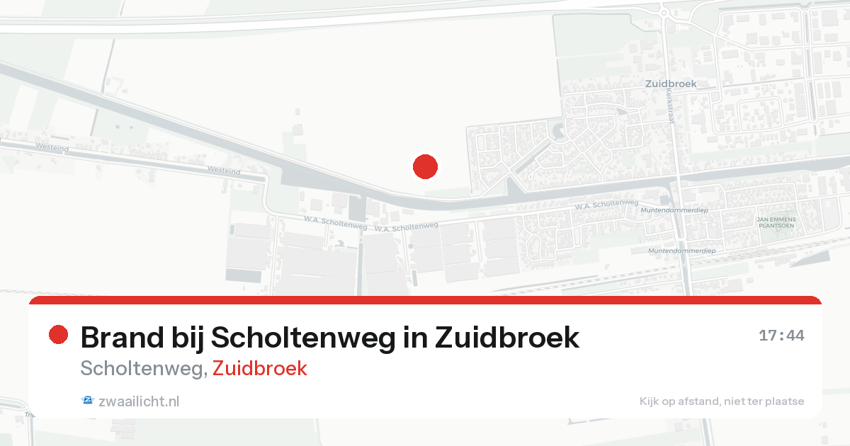 Brand bij Scholtenweg in Zuidbroek — 15 aug 2026