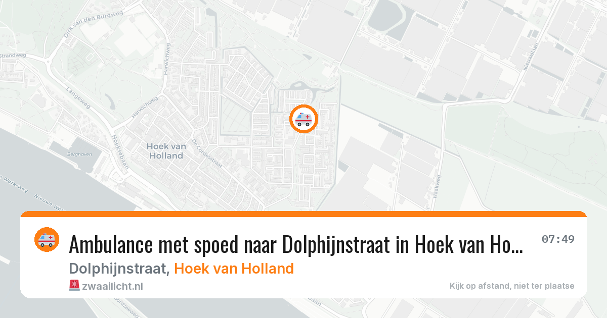 Ambulance met spoed naar Dolphijnstraat in Hoek van Holland — 25 mei 2026