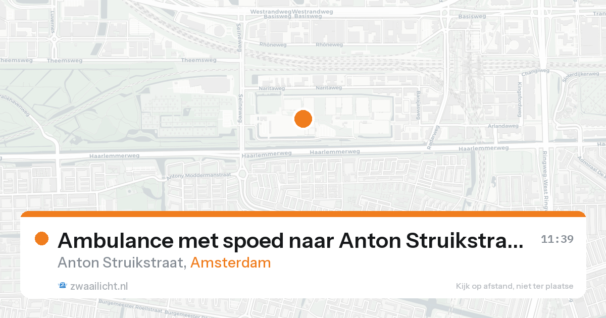 Ambulance met spoed naar Anton Struikstraat in Amsterdam — 18 aug 2026