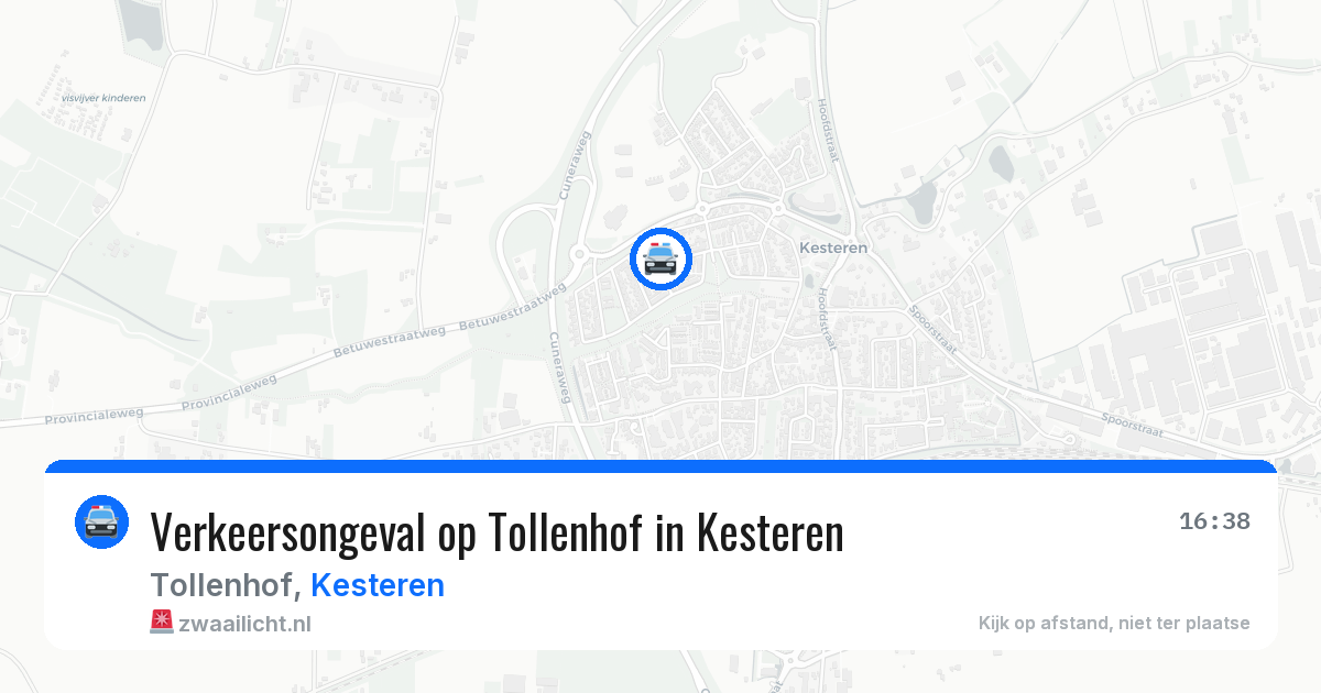 Verkeersongeval op Tollenhof in Kesteren — 6 jul 2026