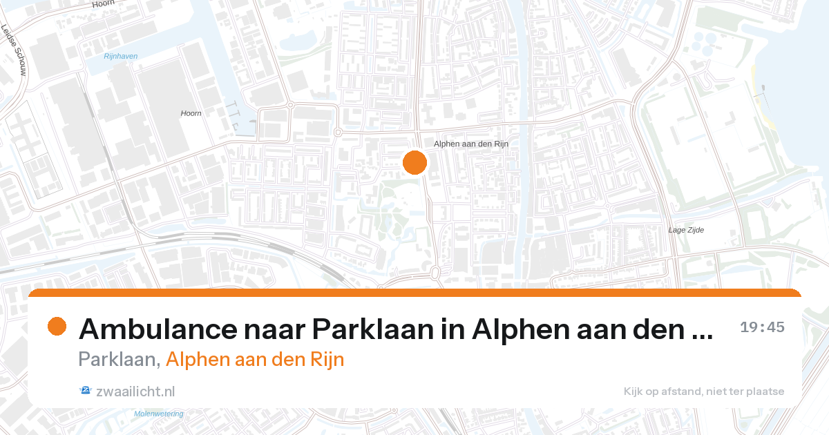 Ambulance naar Parklaan in Alphen aan den Rijn — 27 aug 2026