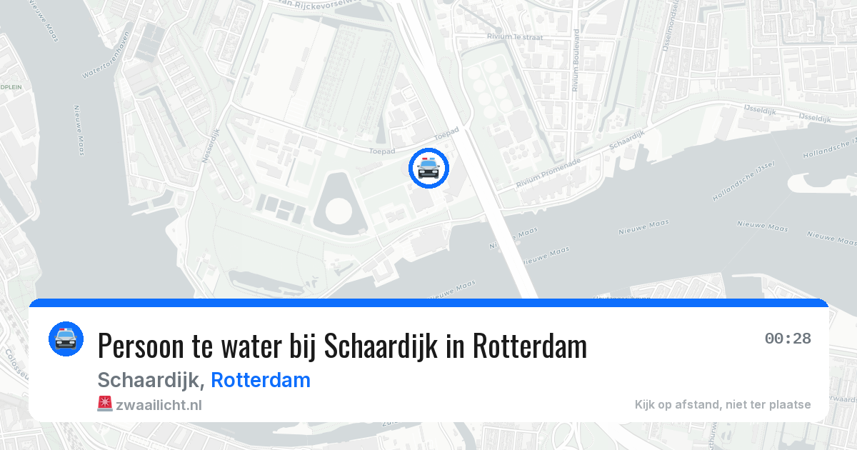 Persoon te water bij Schaardijk in Rotterdam — 20 jun 2026