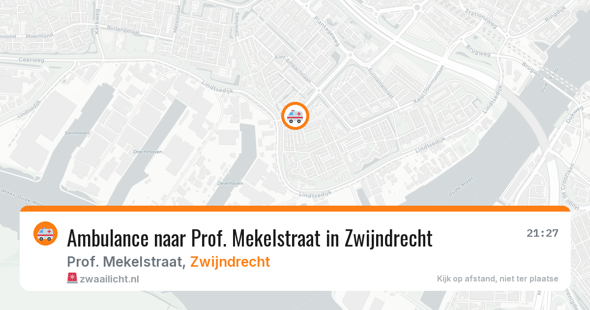 Ambulance naar Prof. Mekelstraat in Zwijndrecht — 14 aug 2026