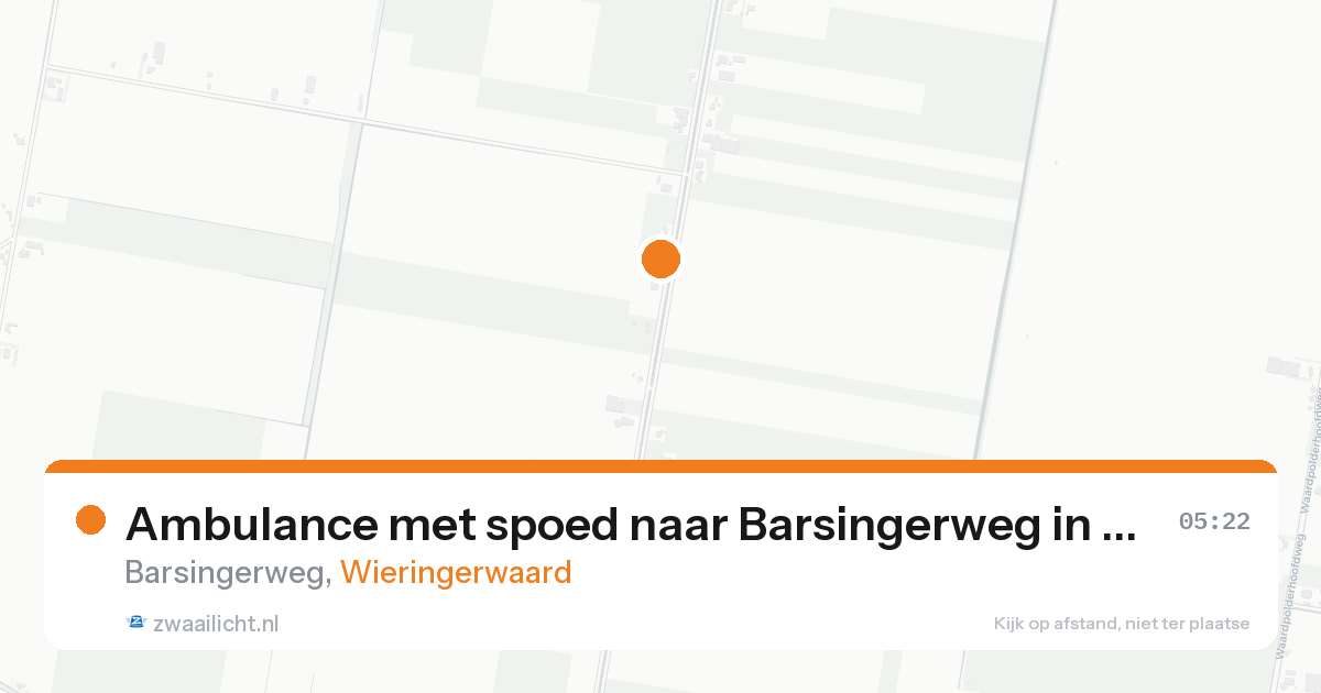 Ambulance met spoed naar Barsingerweg in Wieringerwaard — 10 aug 2026