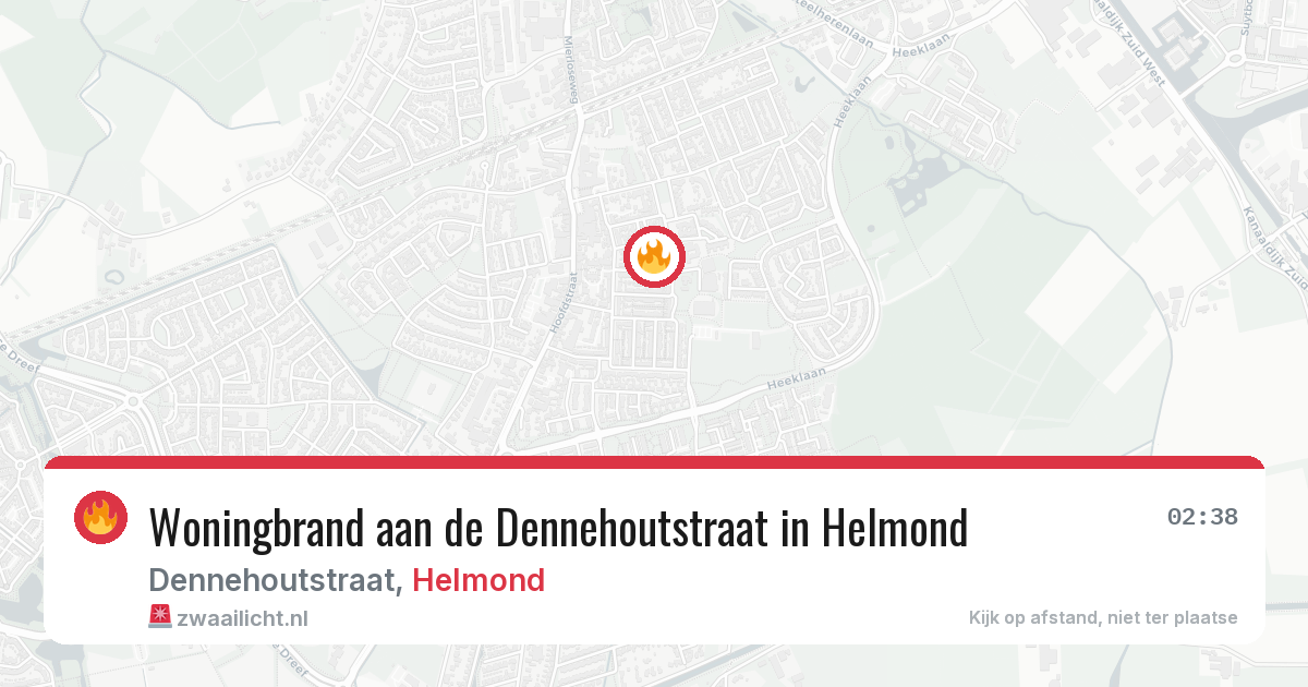 Woningbrand aan de Dennehoutstraat in Helmond — 28 jun 2026