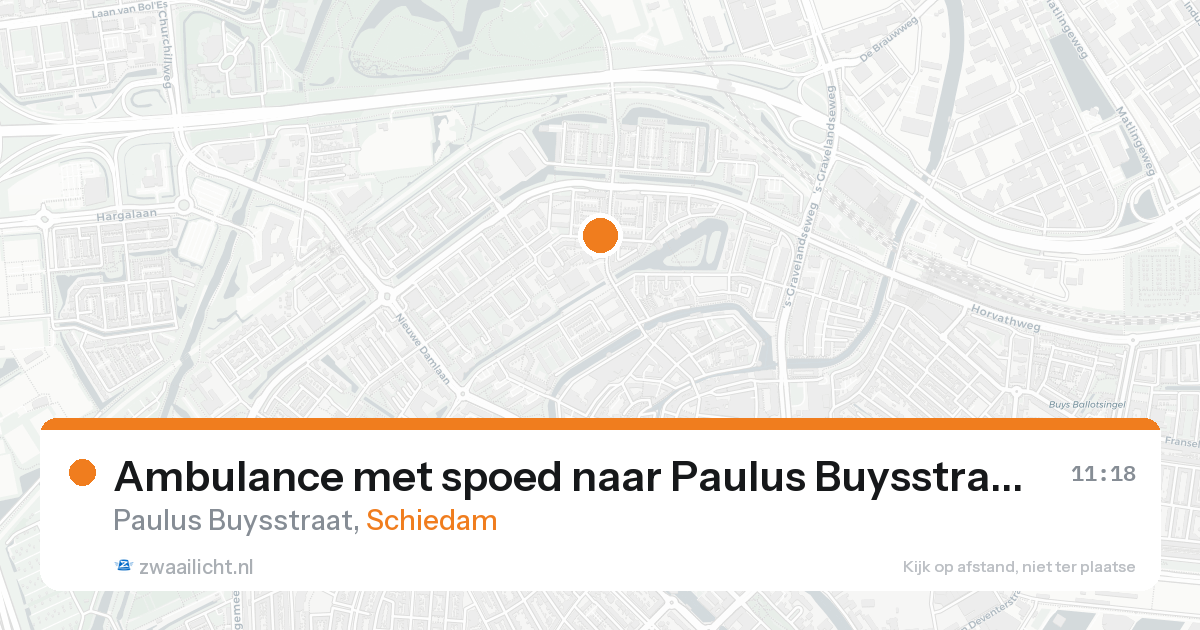 Ambulance met spoed naar Paulus Buysstraat in Schiedam — 25 aug 2026