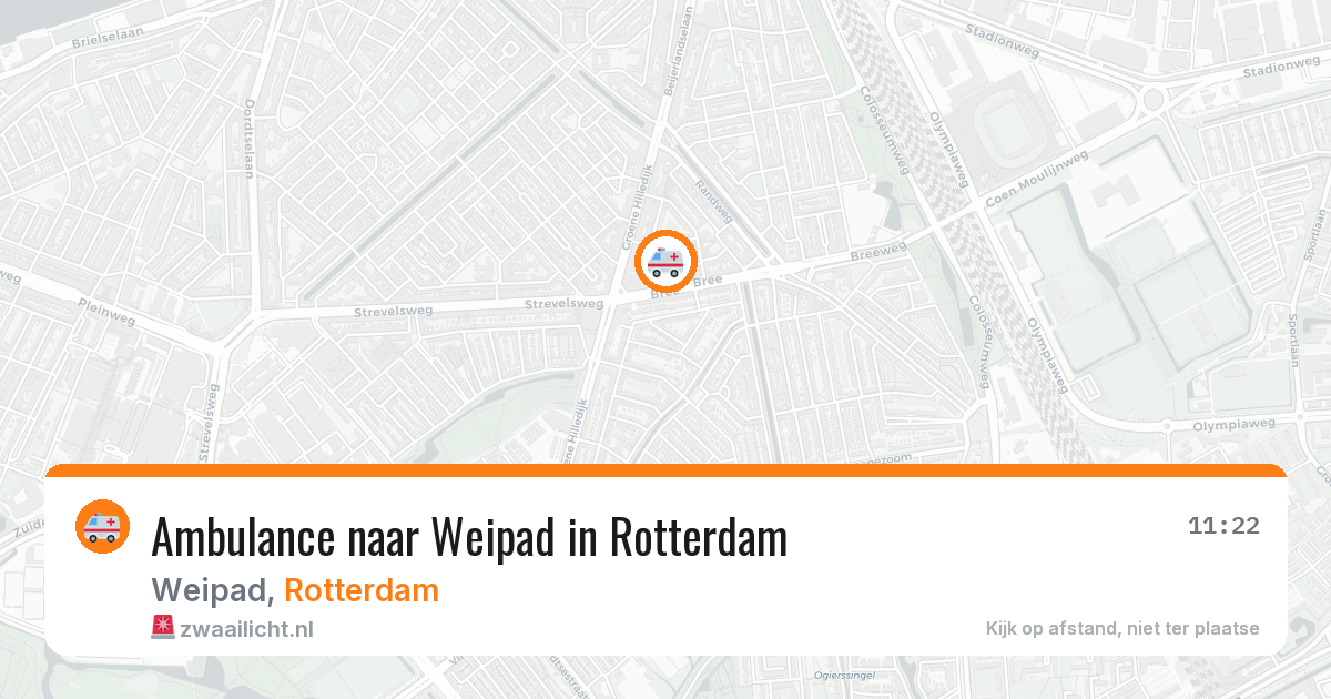 Ambulance naar Weipad in Rotterdam — 22 jun 2026