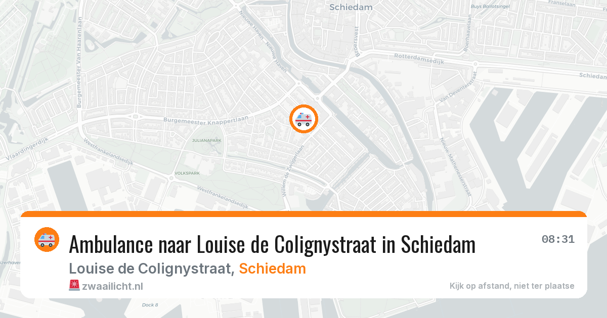 Ambulance naar Louise de Colignystraat in Schiedam — 25 apr 2026