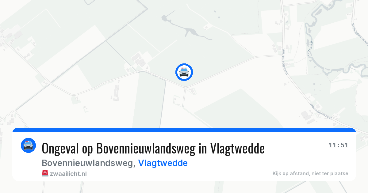 Ongeval op Bovennieuwlandsweg in Vlagtwedde — 12 jul 2026