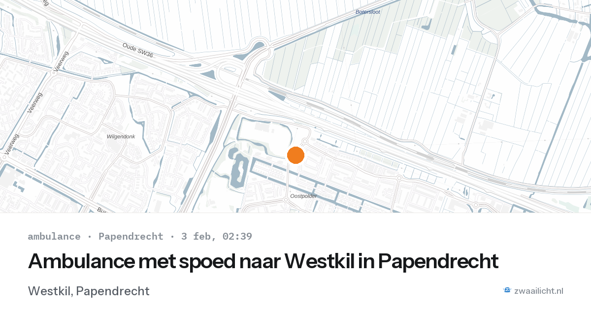 Ambulance met spoed naar Westkil in Papendrecht — 3 feb 2026