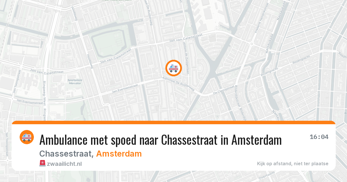 Ambulance met spoed naar Chassestraat in Amsterdam — 22 jun 2026