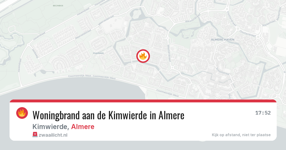 Woningbrand aan de Kimwierde in Almere — 13 aug 2026
