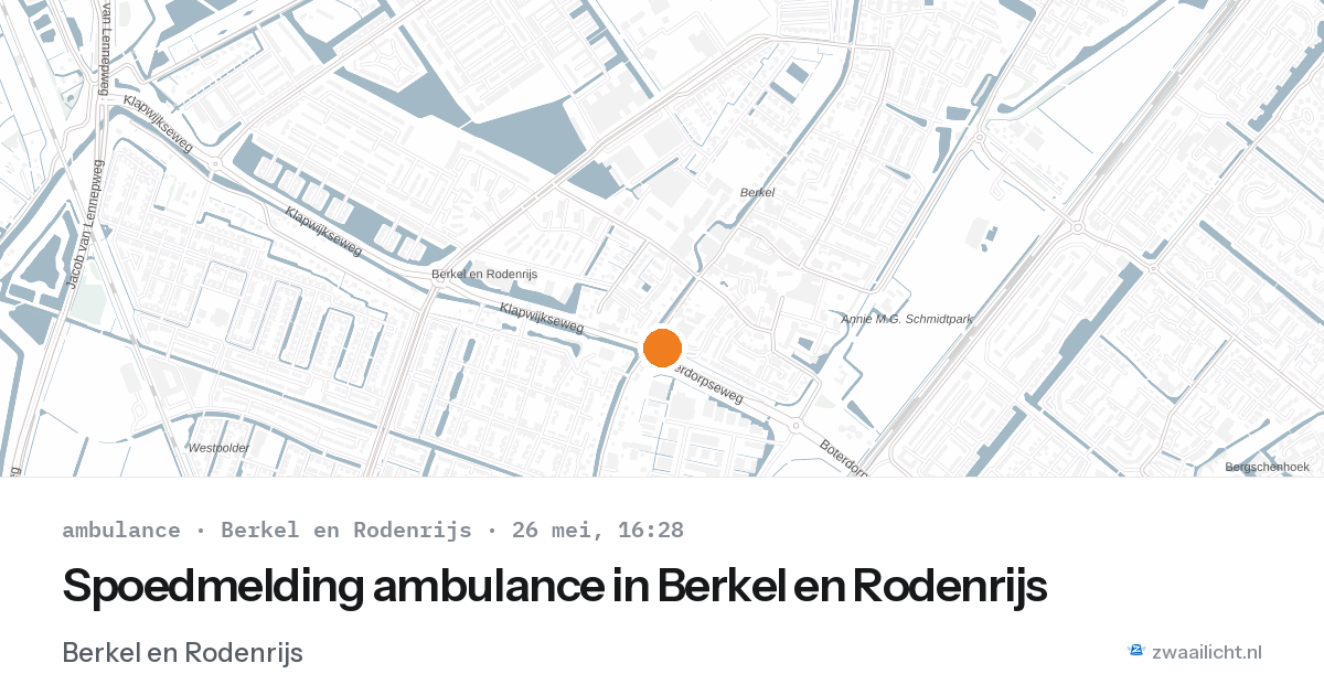 Spoedmelding ambulance in Berkel en Rodenrijs — 26 mei 2026