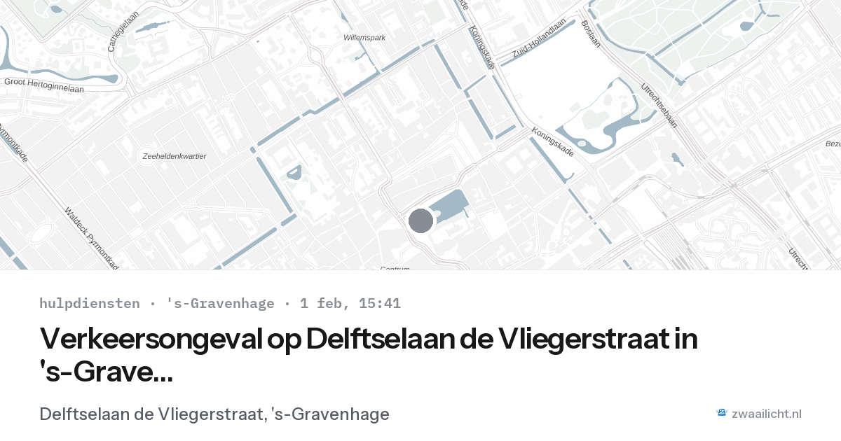 Verkeersongeval op Delftselaan de Vliegerstraat in 's-Gravenhage — 1 feb 2026