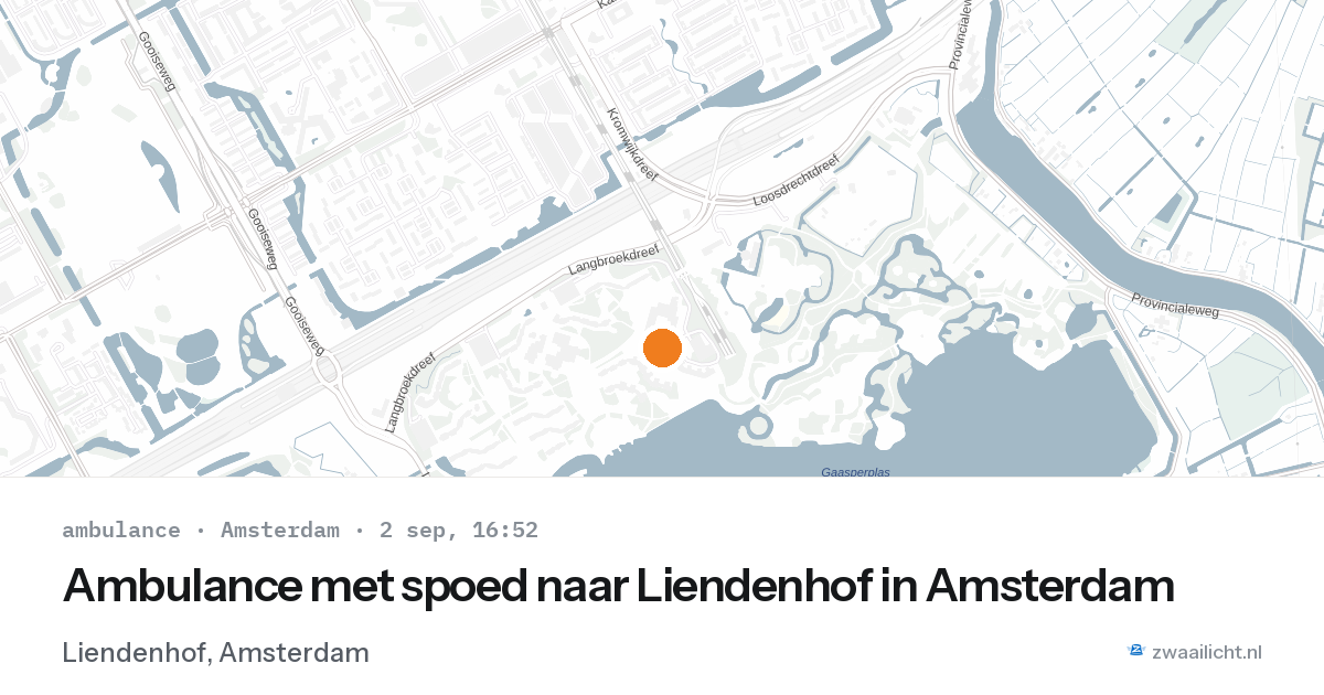 Ambulance met spoed naar Liendenhof in Amsterdam — 2 sep 2026