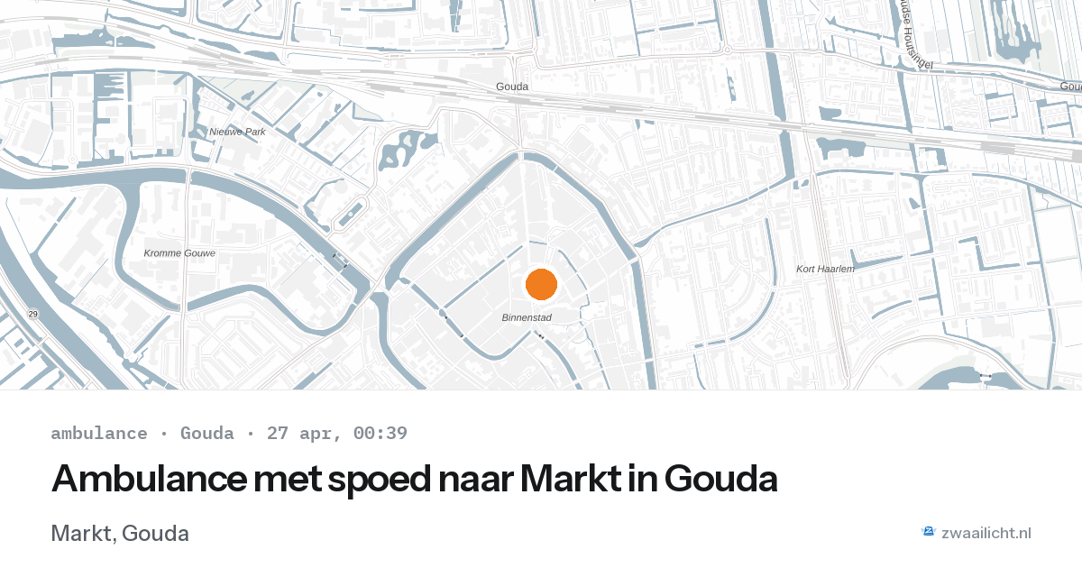 Ambulance met spoed naar Markt in Gouda — 26 apr 2026