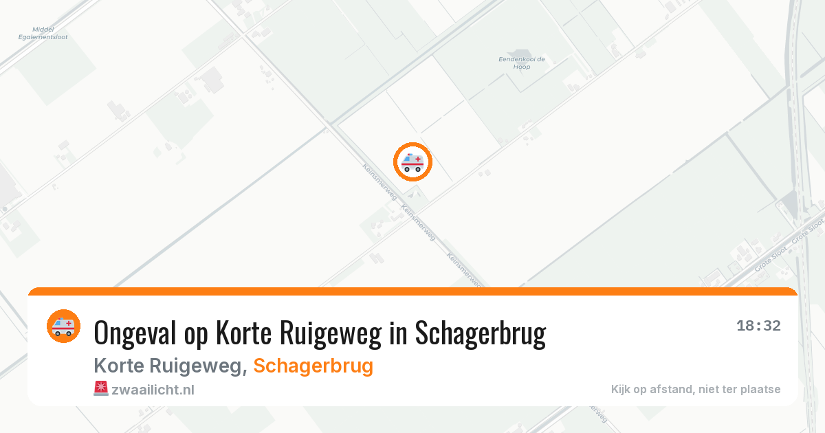 Ongeval op Korte Ruigeweg in Schagerbrug — 18 apr 2026