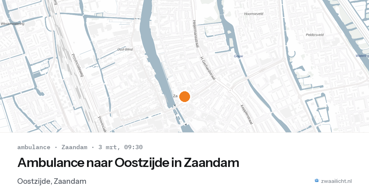 Ambulance naar Oostzijde in Zaandam — 3 mrt 2026