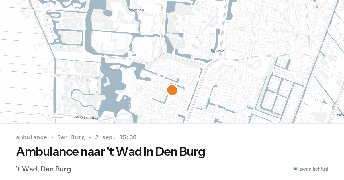 Ambulance naar 't Wad in Den Burg — 2 sep 2026