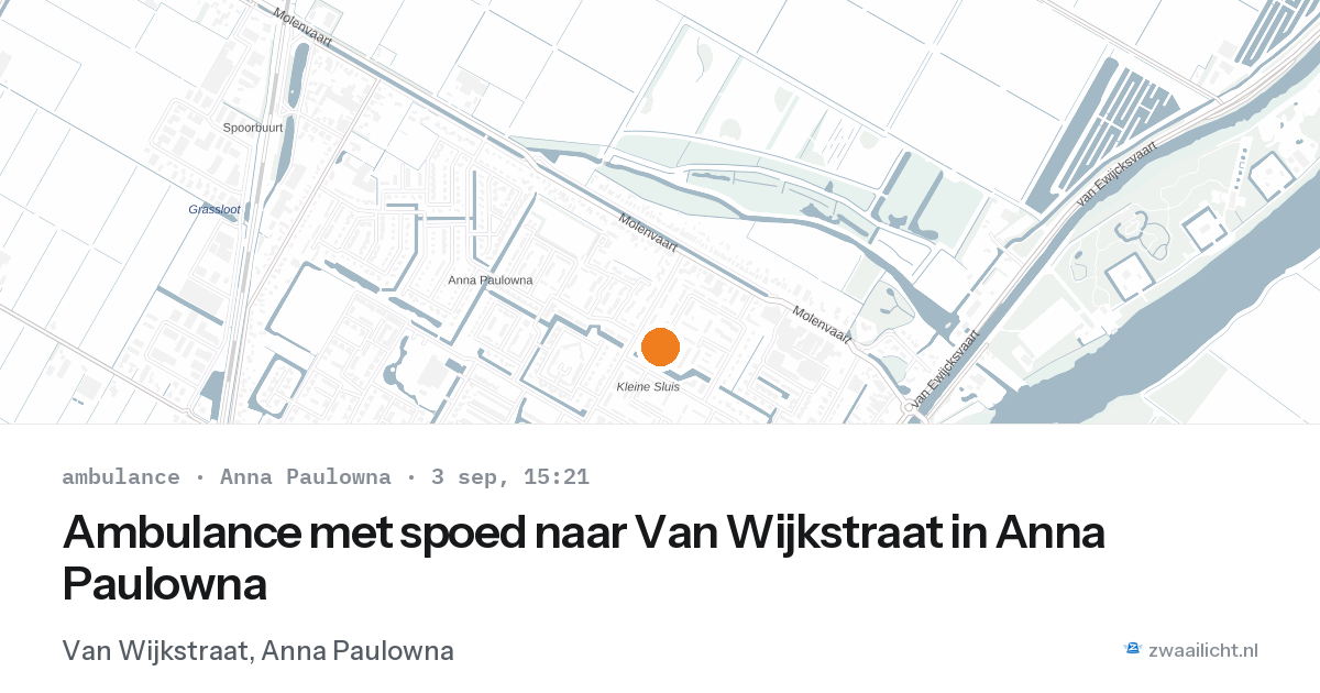Ambulance met spoed naar Van Wijkstraat in Anna Paulowna — 3 sep 2026