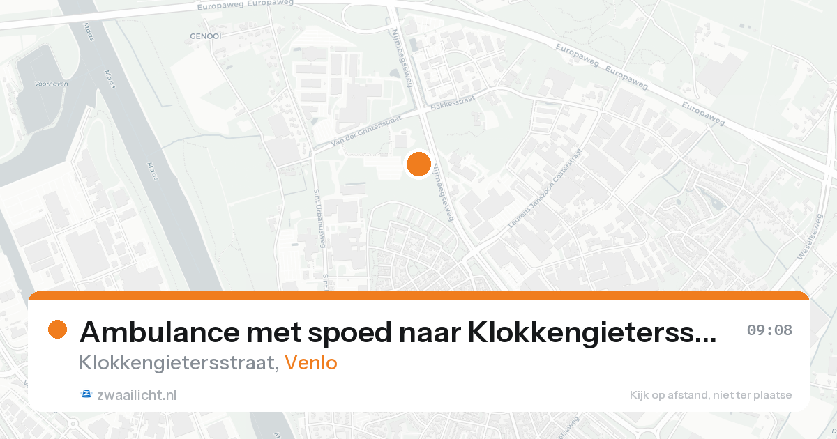 Ambulance met spoed naar Klokkengietersstraat in Venlo — 19 aug 2026