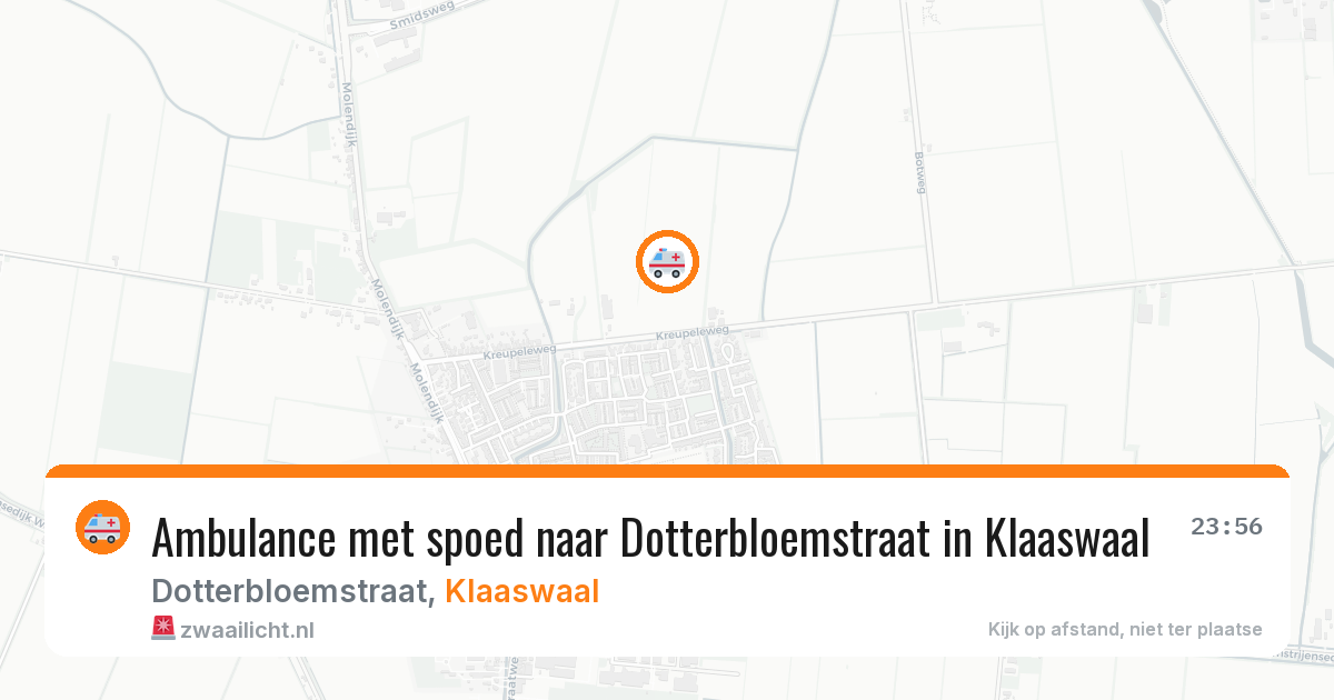 Ambulance met spoed naar Dotterbloemstraat in Klaaswaal — 24 mei 2026