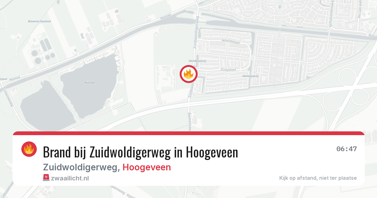 Brand bij Zuidwoldigerweg in Hoogeveen — 3 aug 2026