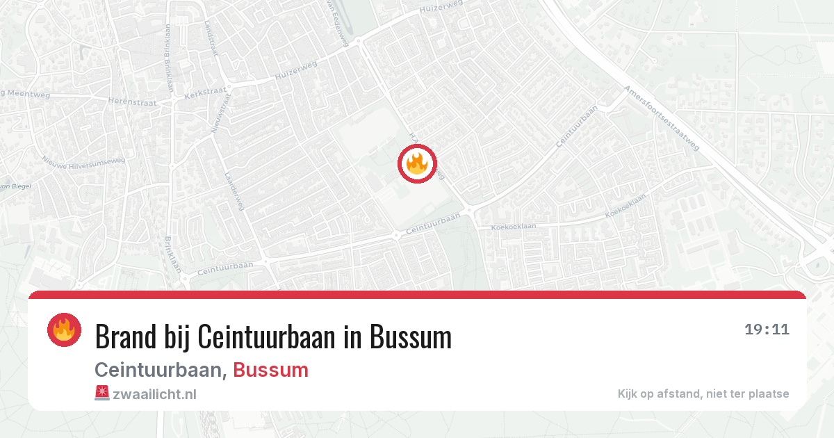 Brand bij Ceintuurbaan in Bussum — 10 jun 2026