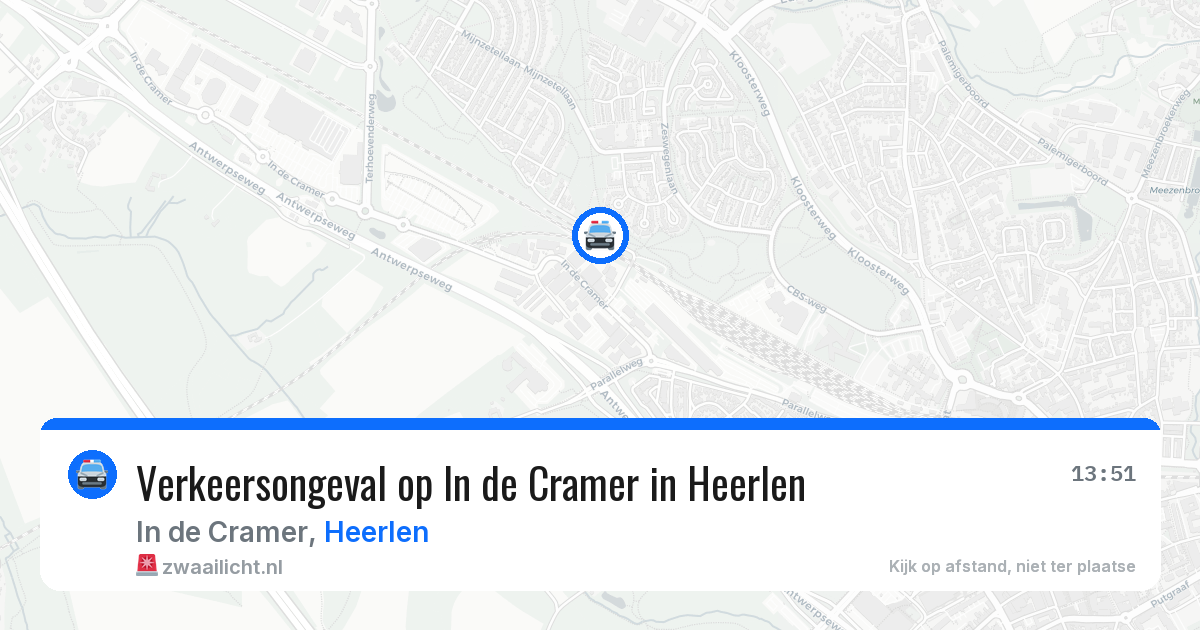 Verkeersongeval op In de Cramer in Heerlen — 11 apr 2026