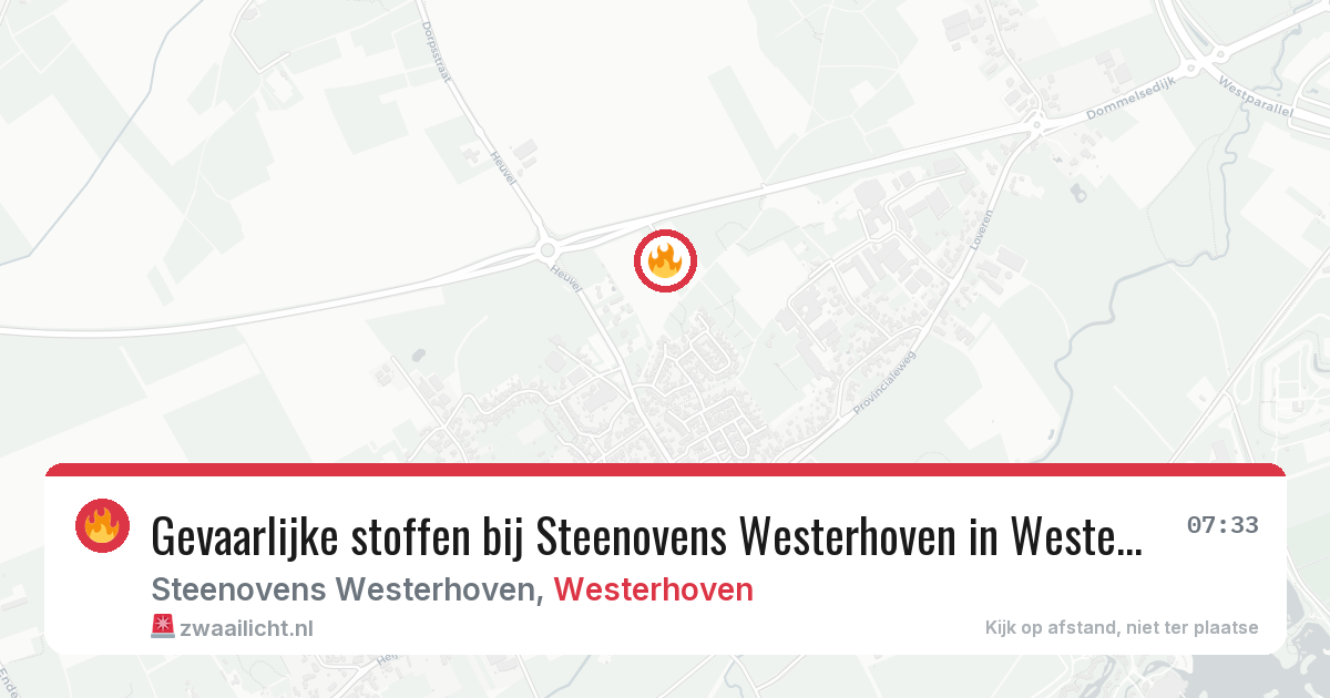Gevaarlijke stoffen bij Steenovens Westerhoven in Westerhoven — 6 jul 2026