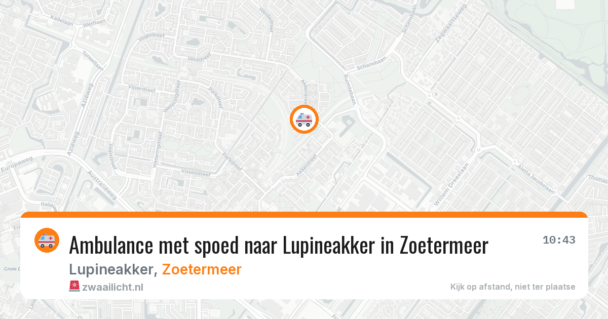 Ambulance met spoed naar Lupineakker in Zoetermeer — 21 mei 2026