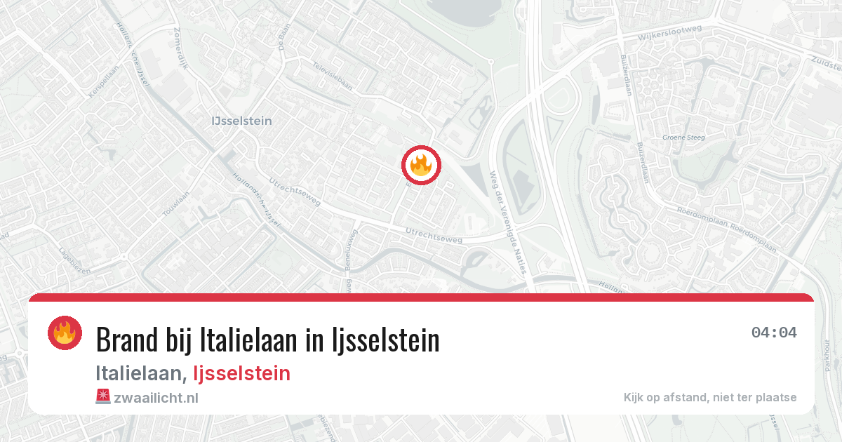 Brand bij Italielaan in Ijsselstein — 18 jul 2026