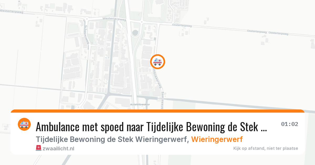 Ambulance met spoed naar Tijdelijke Bewoning de Stek Wieringerwerf in Wieringerwerf — 3 jun 2026
