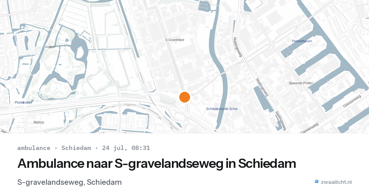 Ambulance naar S-gravelandseweg in Schiedam — 24 jul 2026