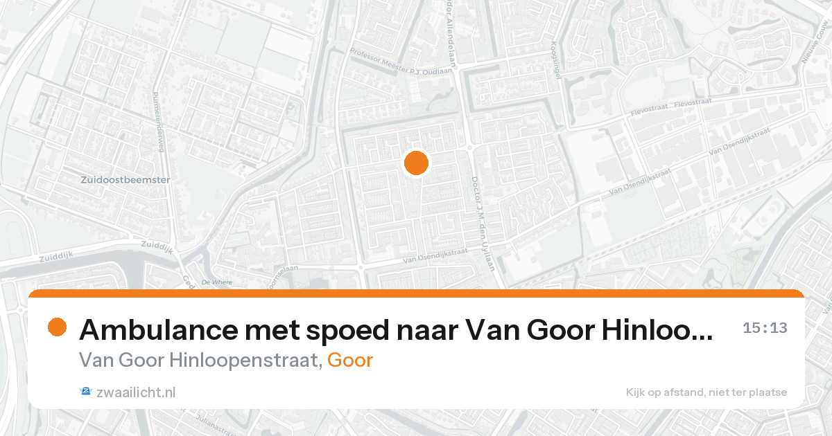 Ambulance met spoed naar Van Goor Hinloopenstraat in Goor — 7 aug 2026