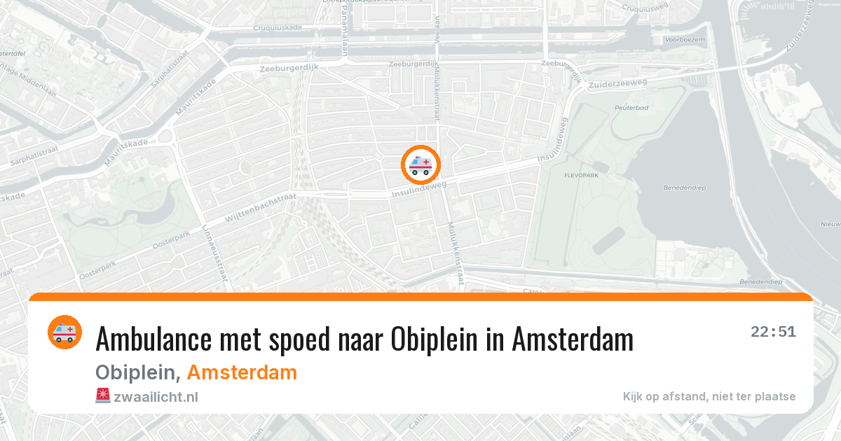 Ambulance met spoed naar Obiplein in Amsterdam — 20 apr 2026