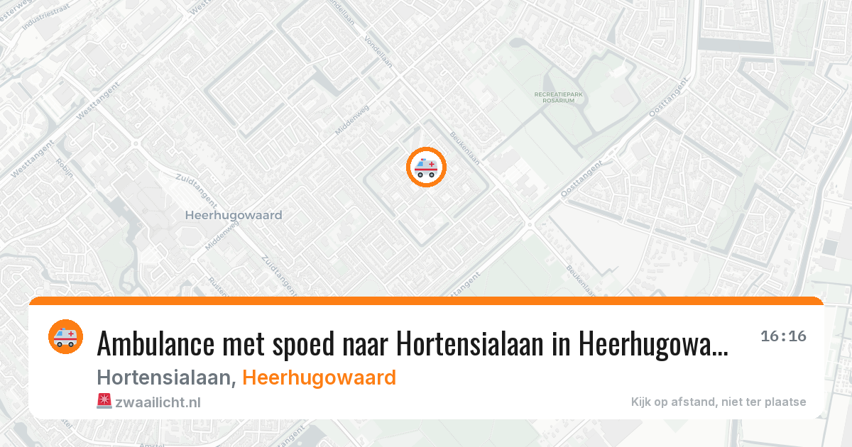 Ambulance met spoed naar Hortensialaan in Heerhugowaard — 10 aug 2026