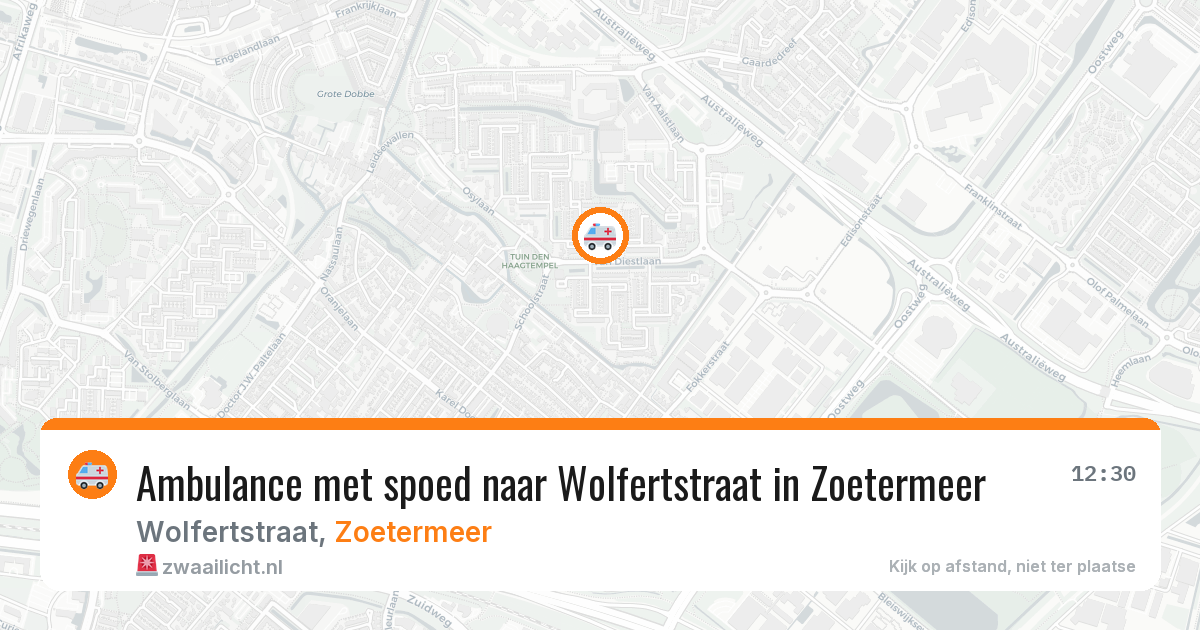 Ambulance met spoed naar Wolfertstraat in Zoetermeer — 6 jun 2026