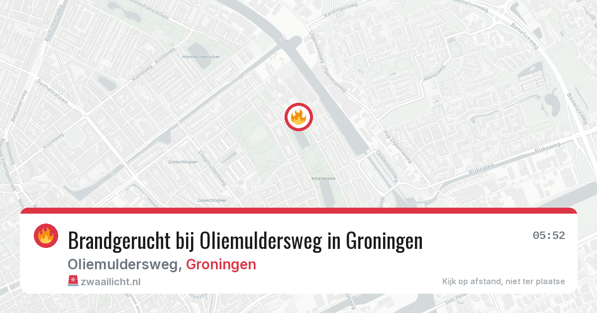Brandgerucht bij Oliemuldersweg in Groningen — 1 jul 2026