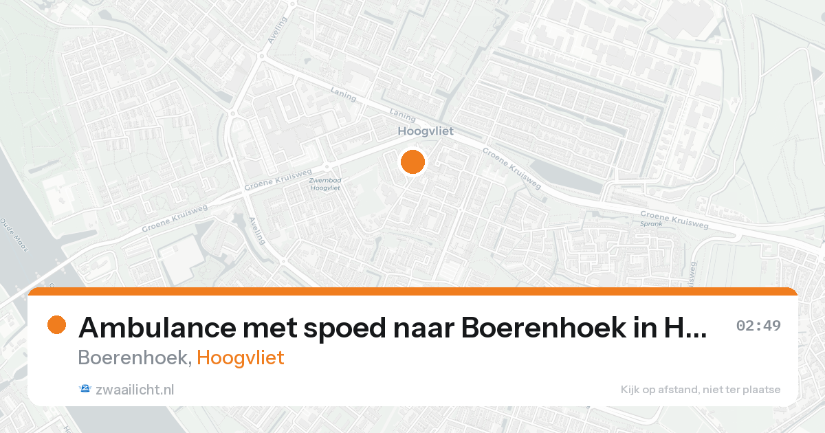 Ambulance met spoed naar Boerenhoek in Hoogvliet — 16 aug 2026