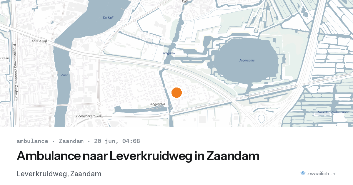 Ambulance naar Leverkruidweg in Zaandam — 20 jun 2026