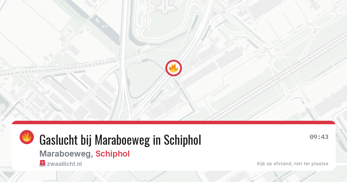 Gaslucht bij Maraboeweg in Schiphol — 18 mei 2026