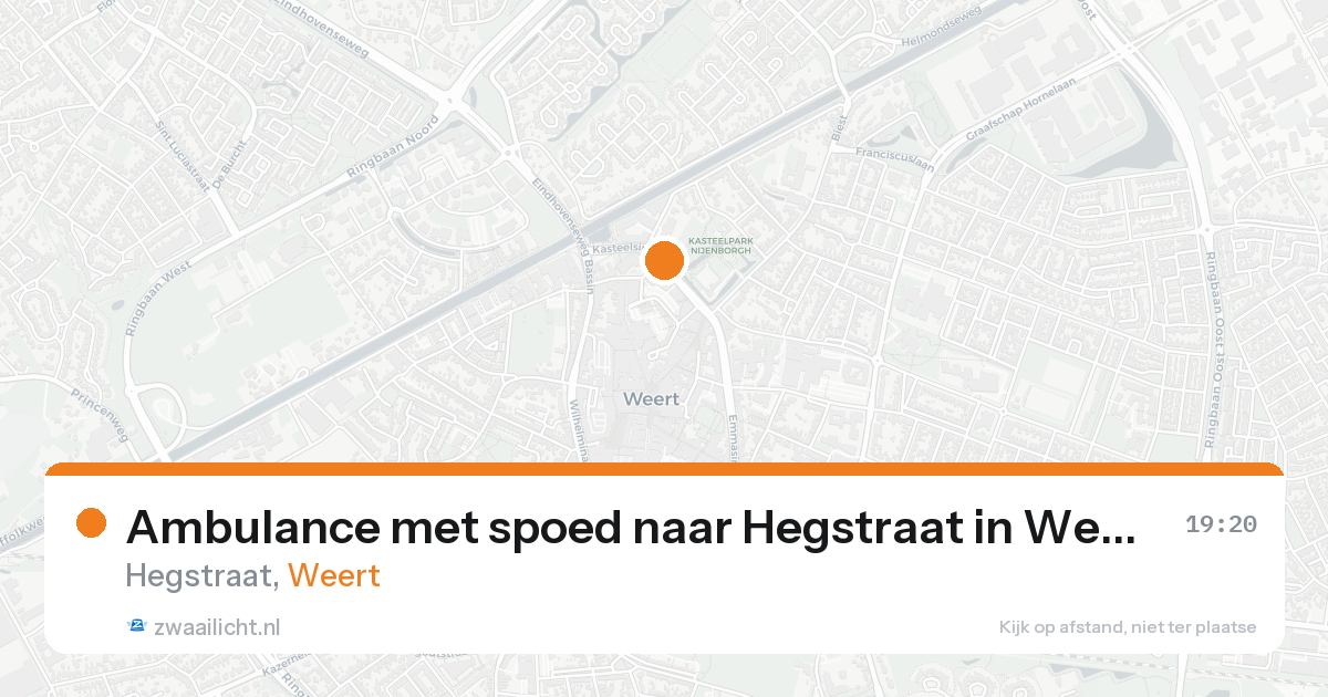 Ambulance met spoed naar Hegstraat in Weert — 23 aug 2026