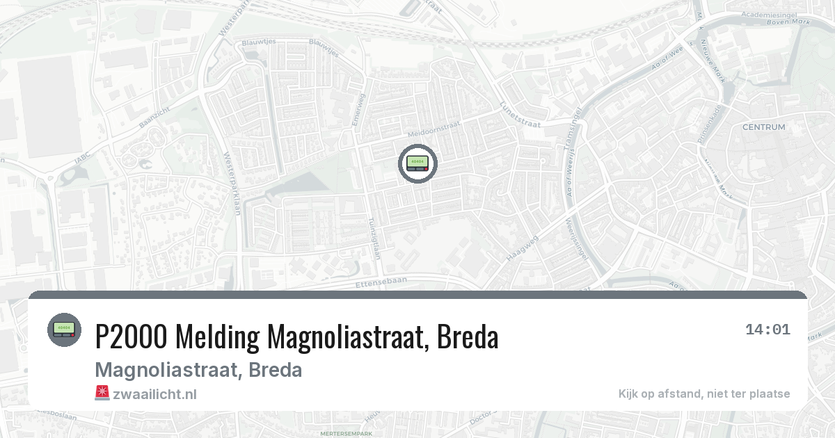 P2000 Melding Magnoliastraat, Breda — 4 mrt 2026